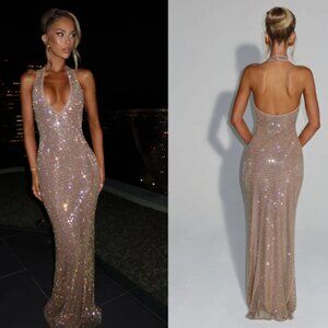 Babyboo STARLA MAXI DRESS - GOLD NWT